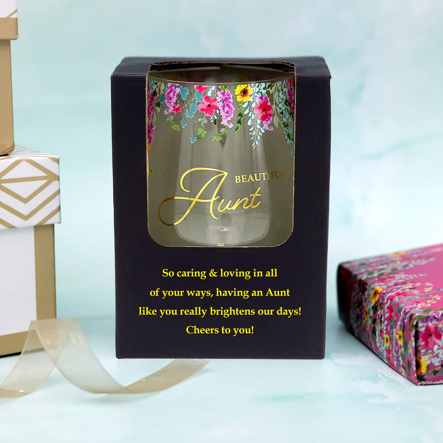 Boxed Wine Glass - Beautiful Aunt