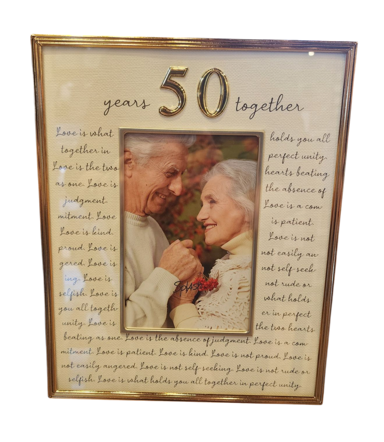 Steel & Gold 50th Anniversary Photo Frame