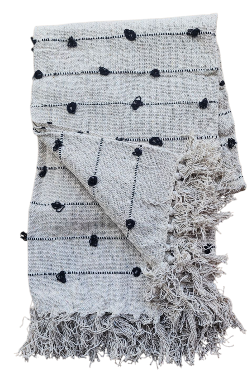 Natural And Black Throw