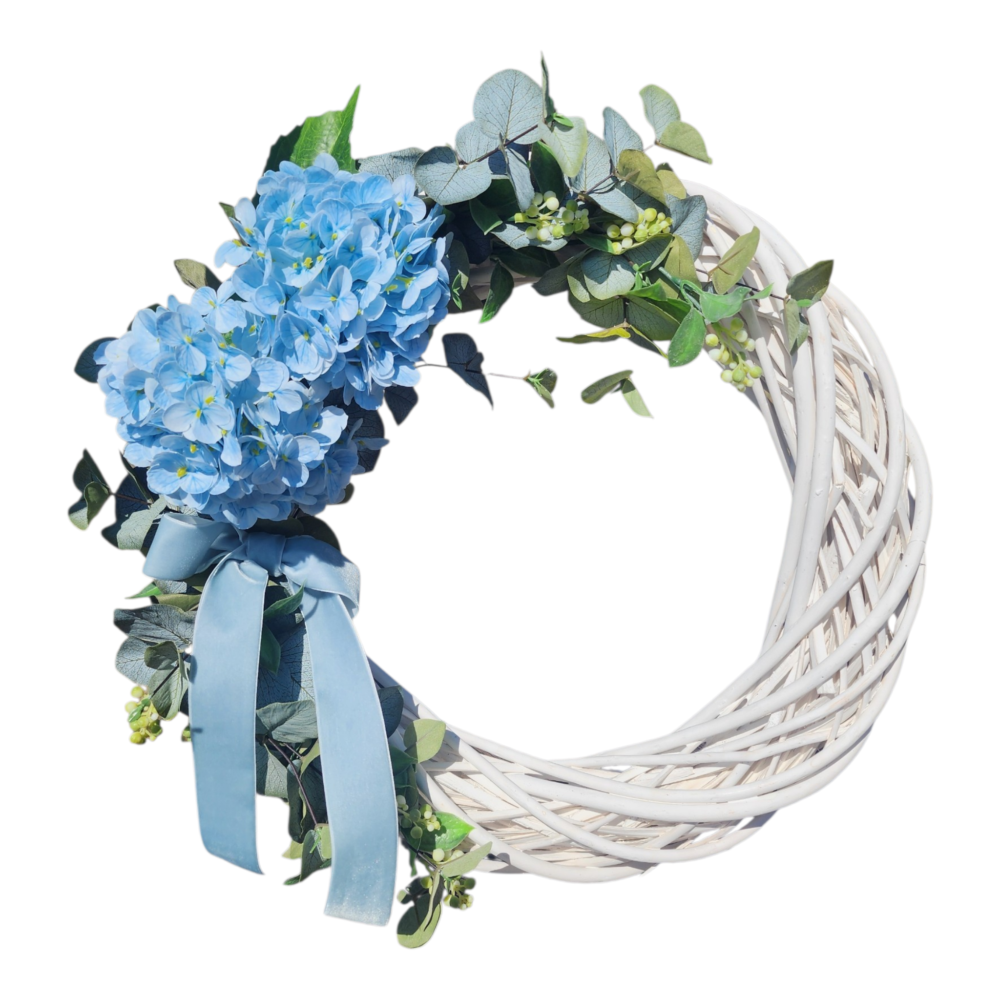 Decorative Wreath With Blue Florals