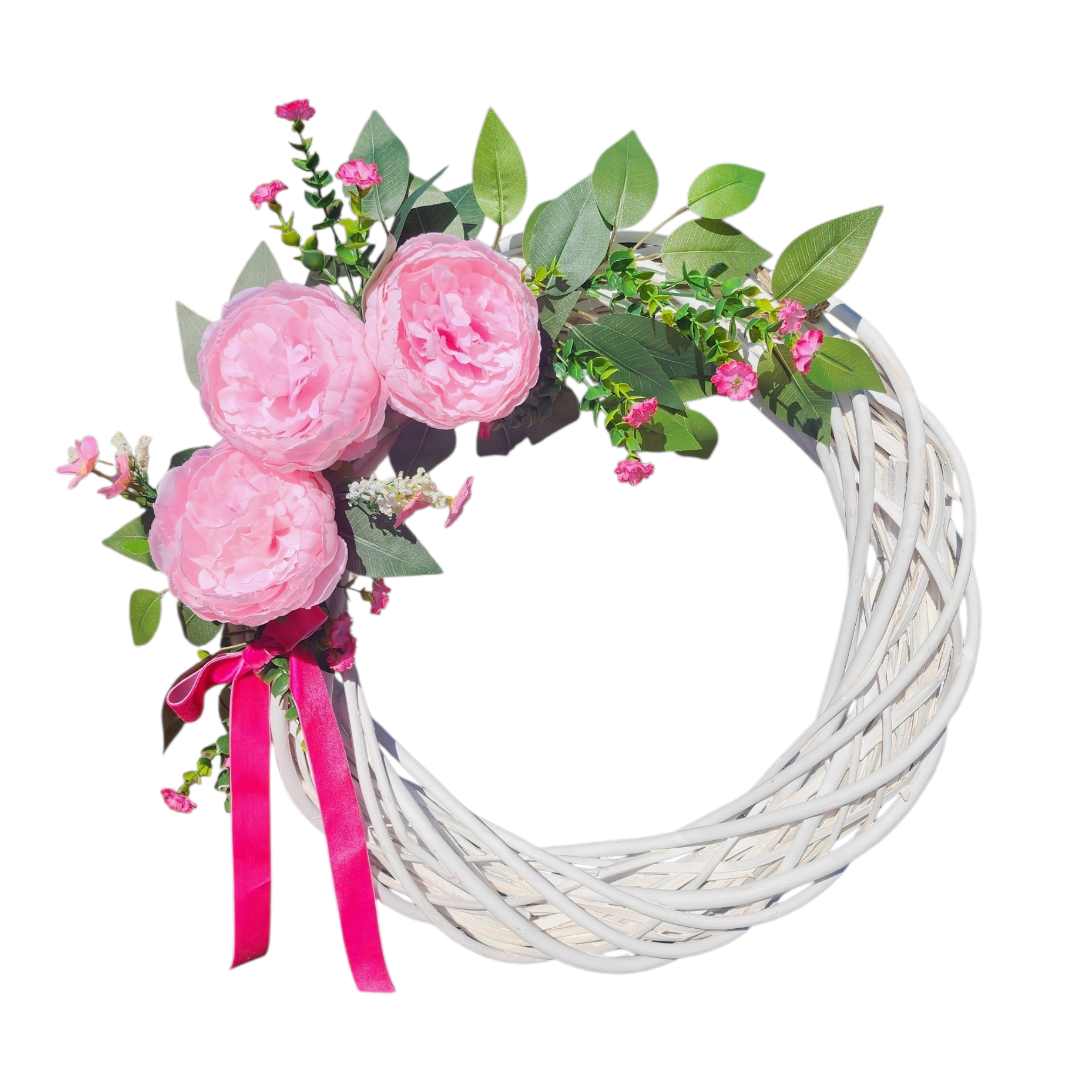 Decorative Wreath With Pink Florals