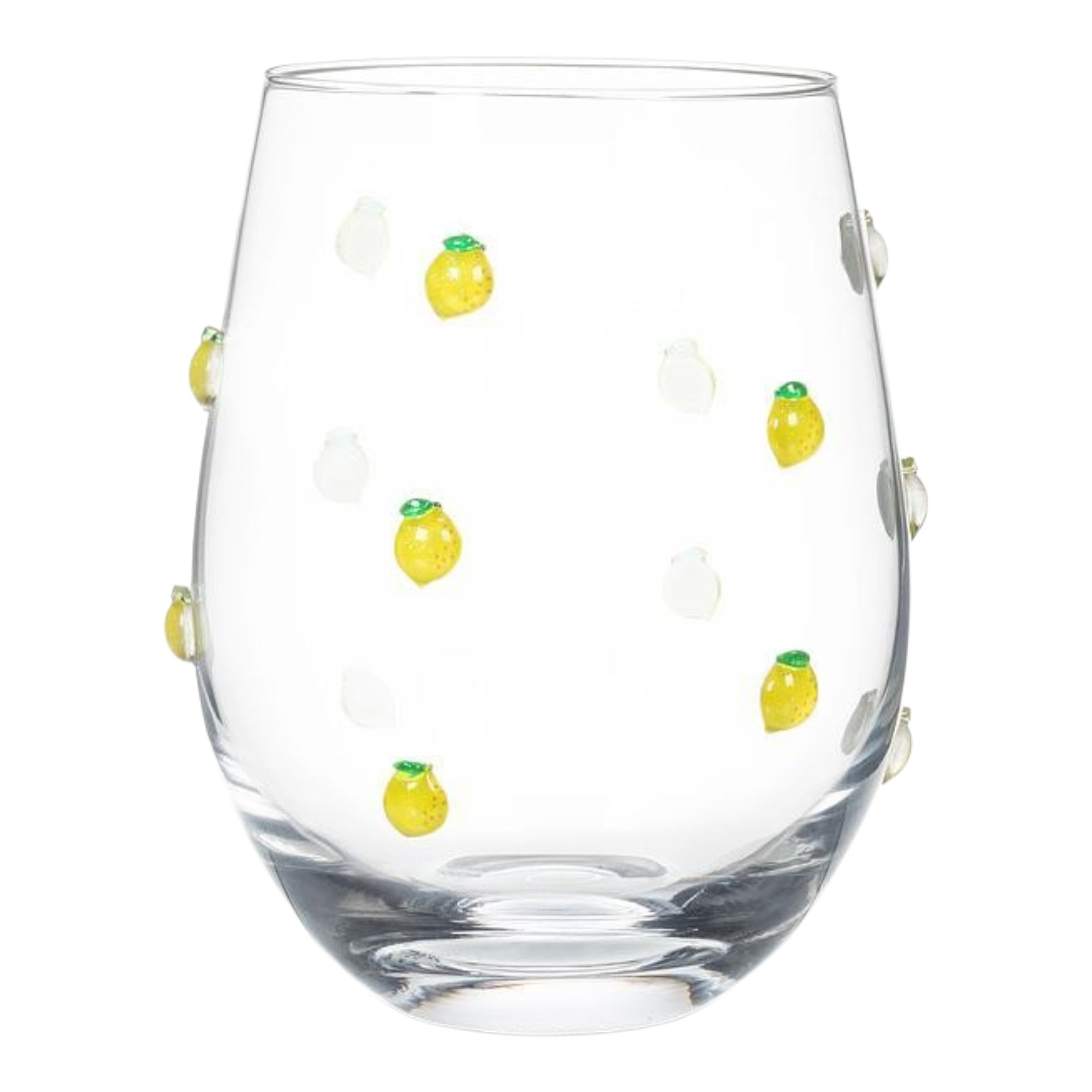 Stemless Wine Glass with Lemons 18oz