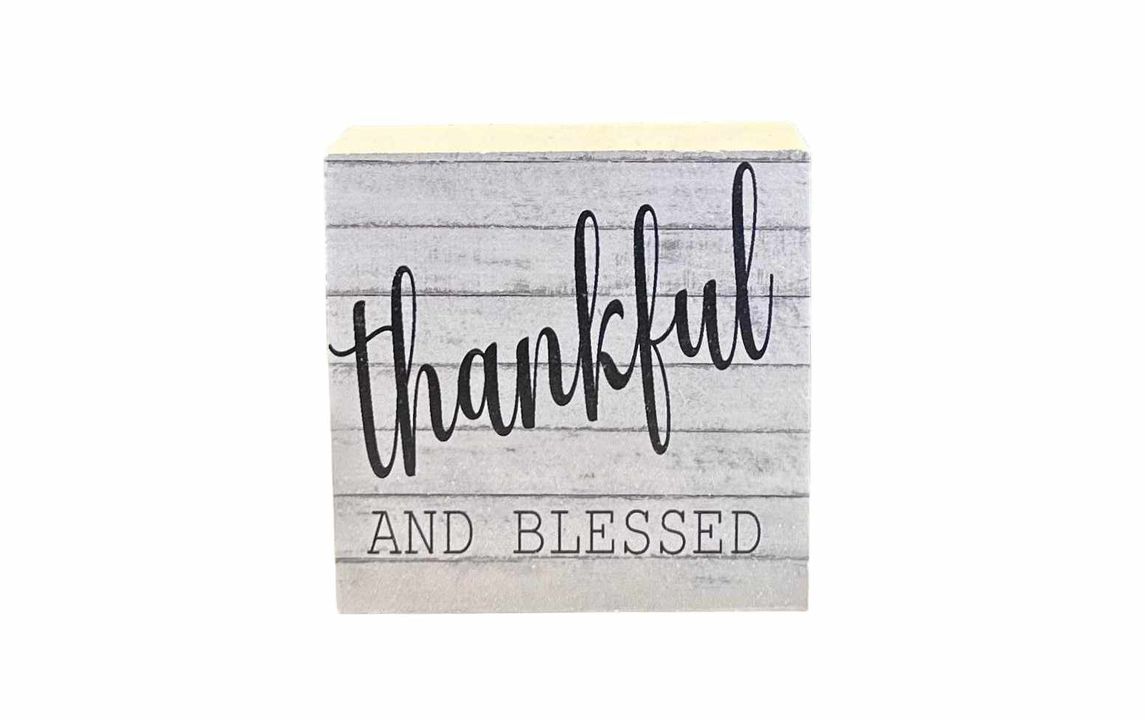 3"x3" Block | Thankful And Blessed