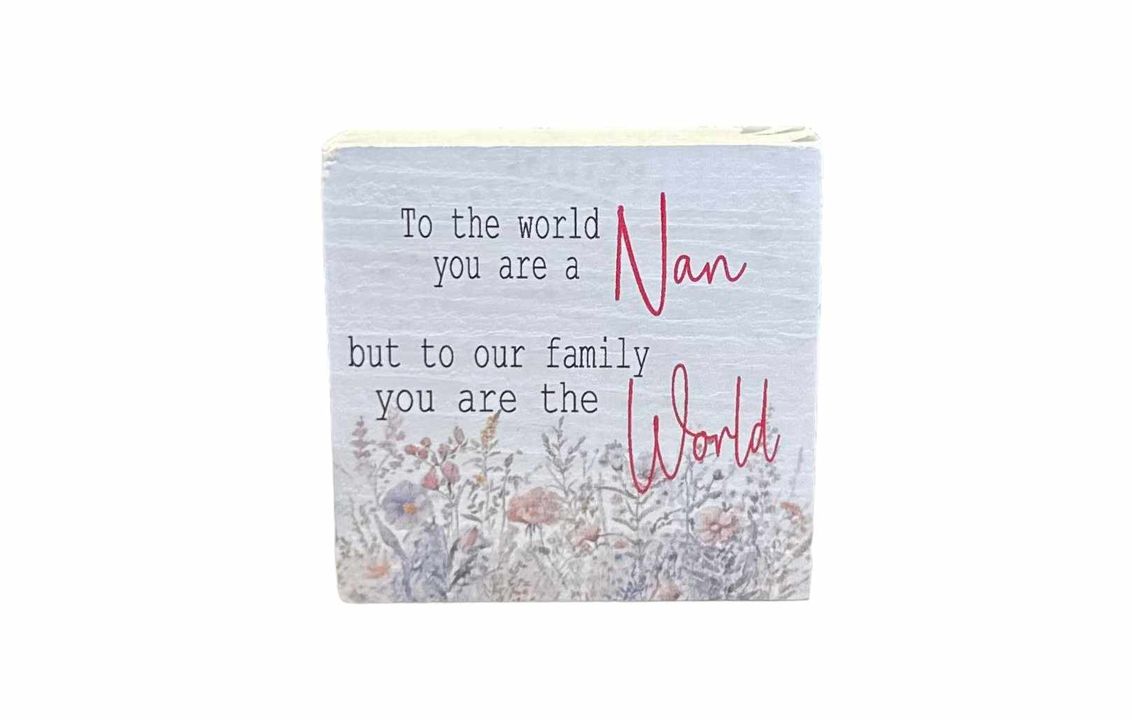 3"x3" Block | To The World You Are A Nan