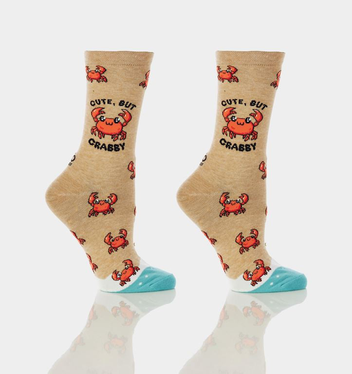 Women's Crew Sock, Cute But Crabby