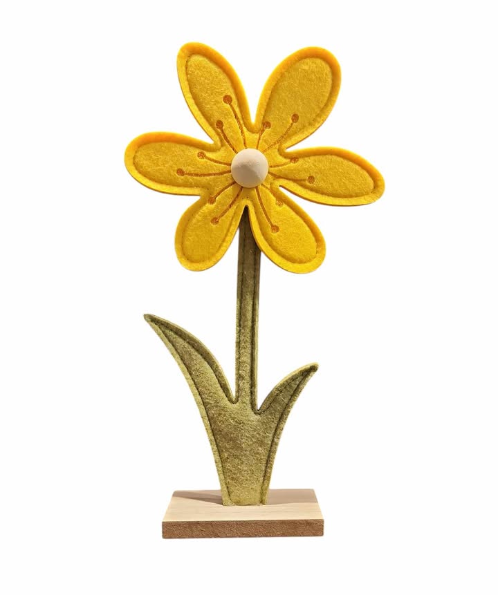 12" Felt Yellow Daisy