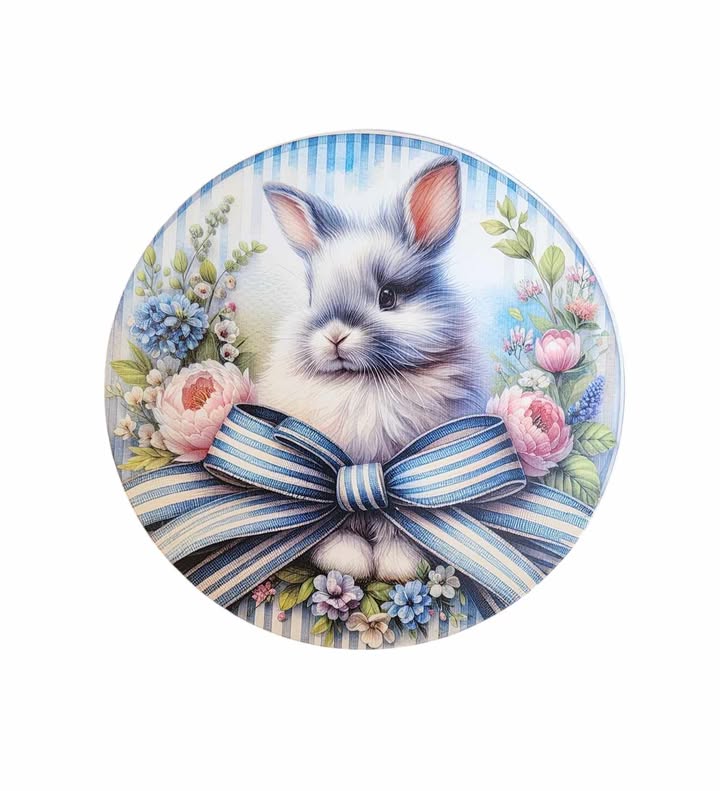 10" Round - Blue Bunny