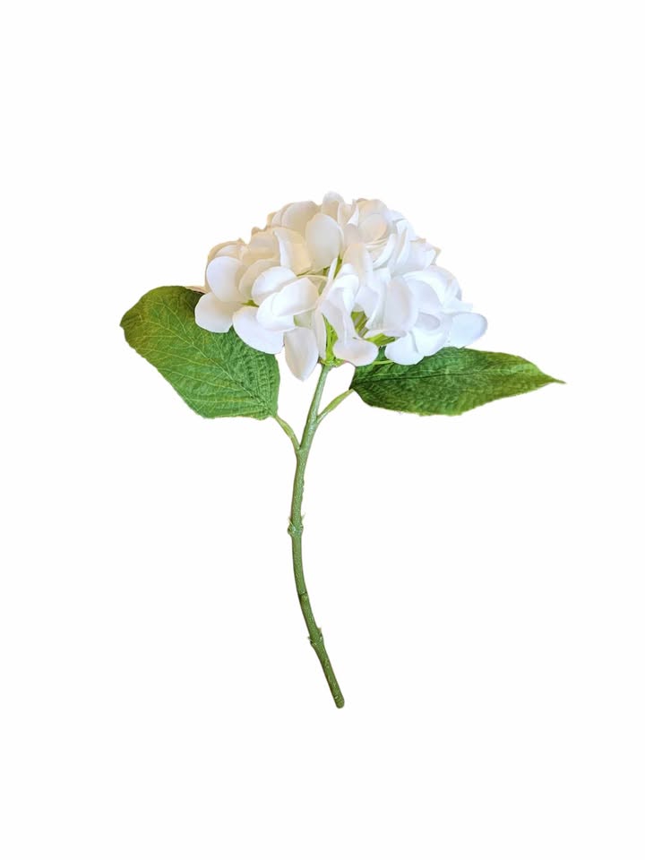 13" Real Touch Hydrangea Stem - White