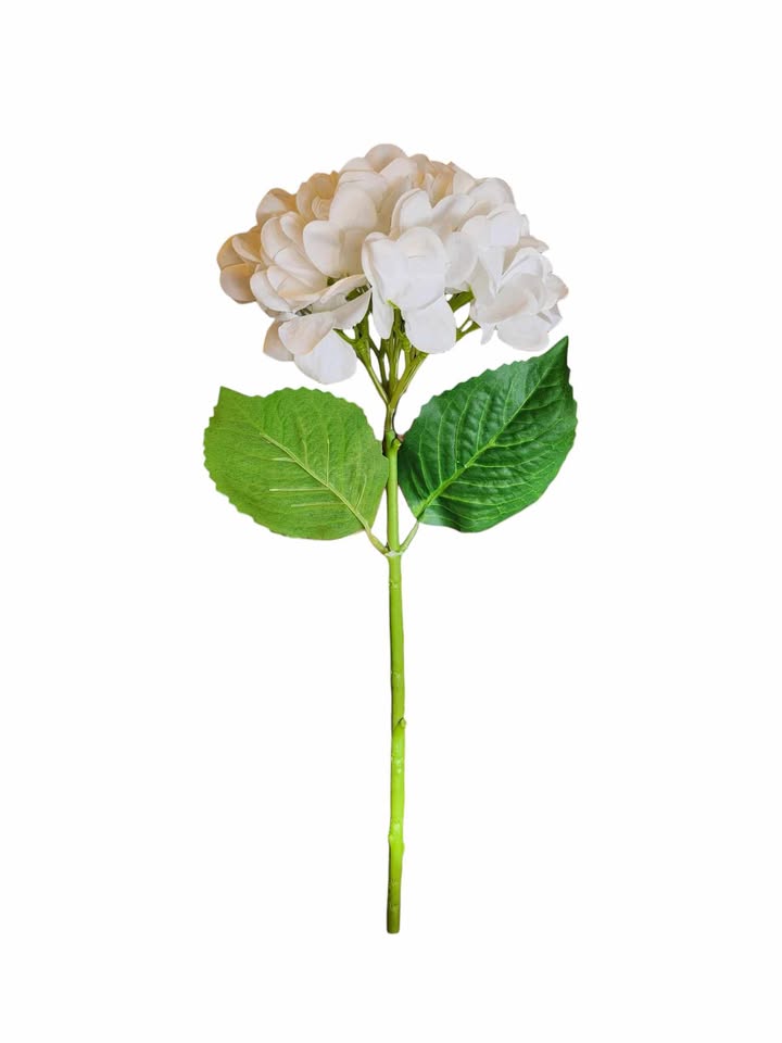 19" Real Touch Hydrangea Stem - White