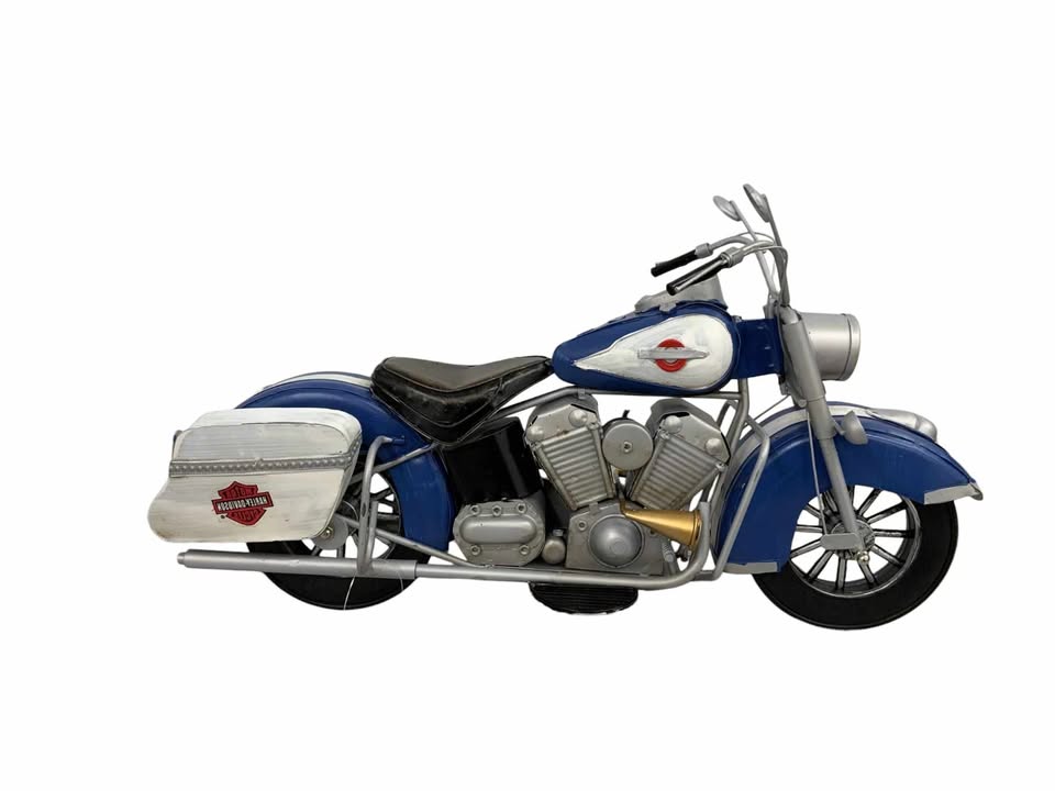 Antique Blue Metal Motor Cycle