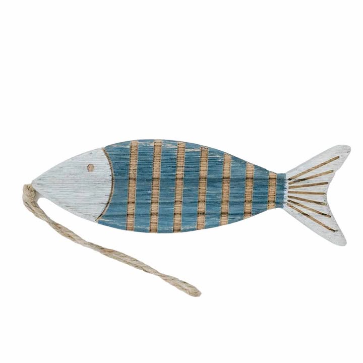 Hanging Wooden Fish - Blue