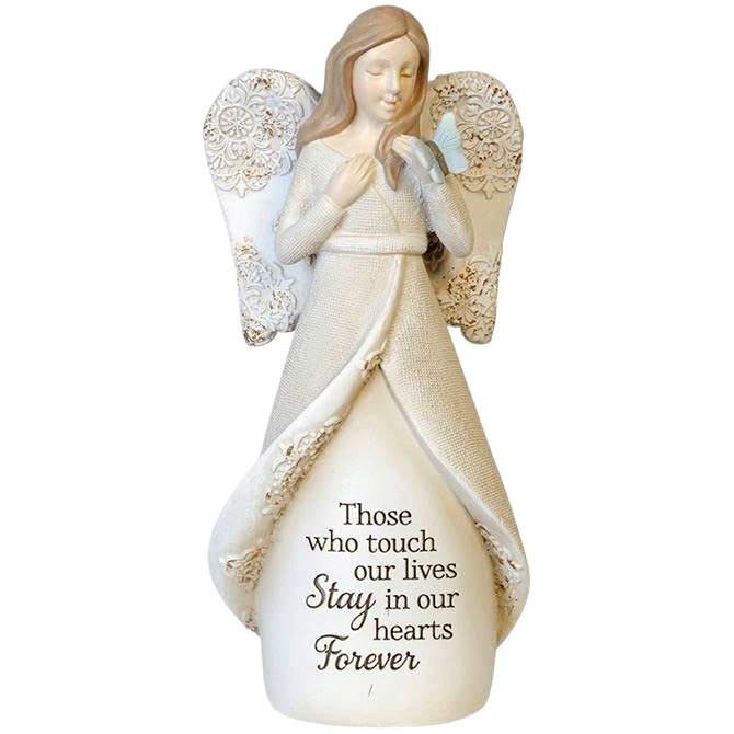 "Those Who Touch Our Lives Stay In Our Hearts Forever" - Standing Angel