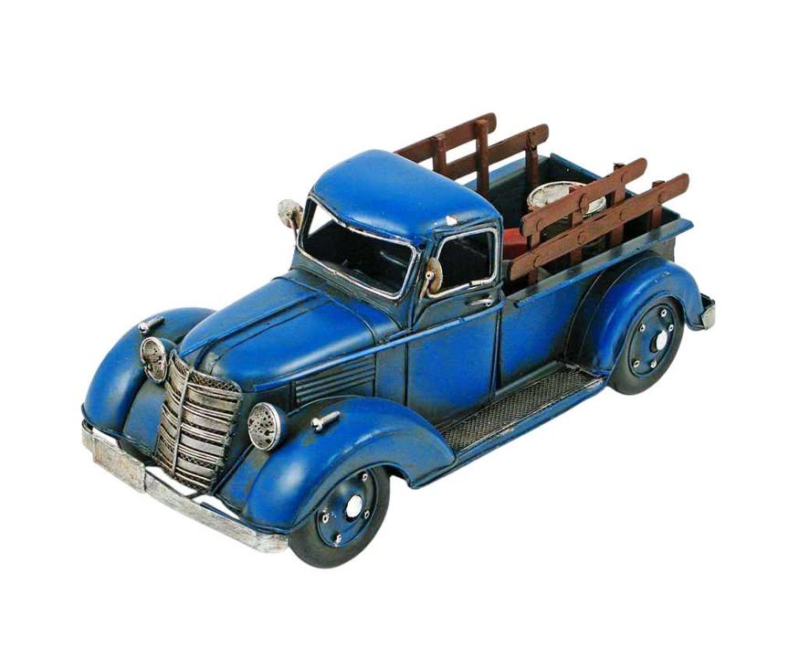 Antique Navy Metal Farm Truck