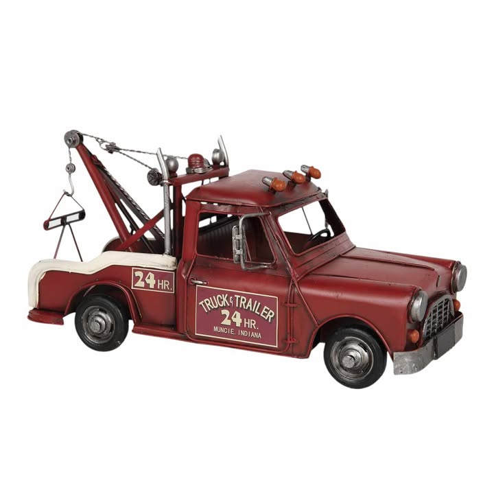 Red Metal Tow Truck