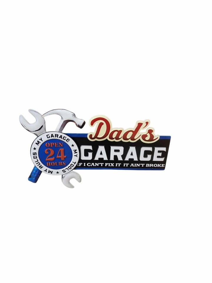 Dad's 24hr Garage Tin Sign