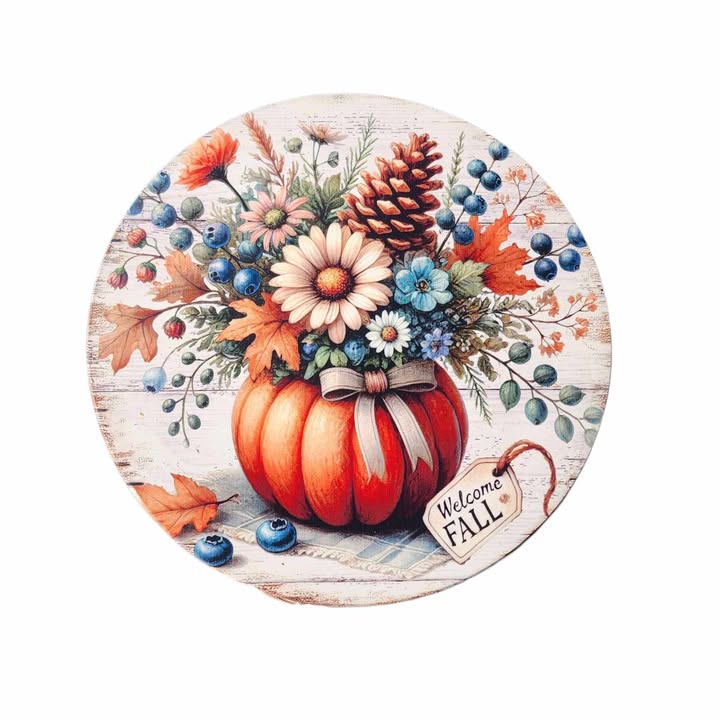 10" Round Welcome Fall