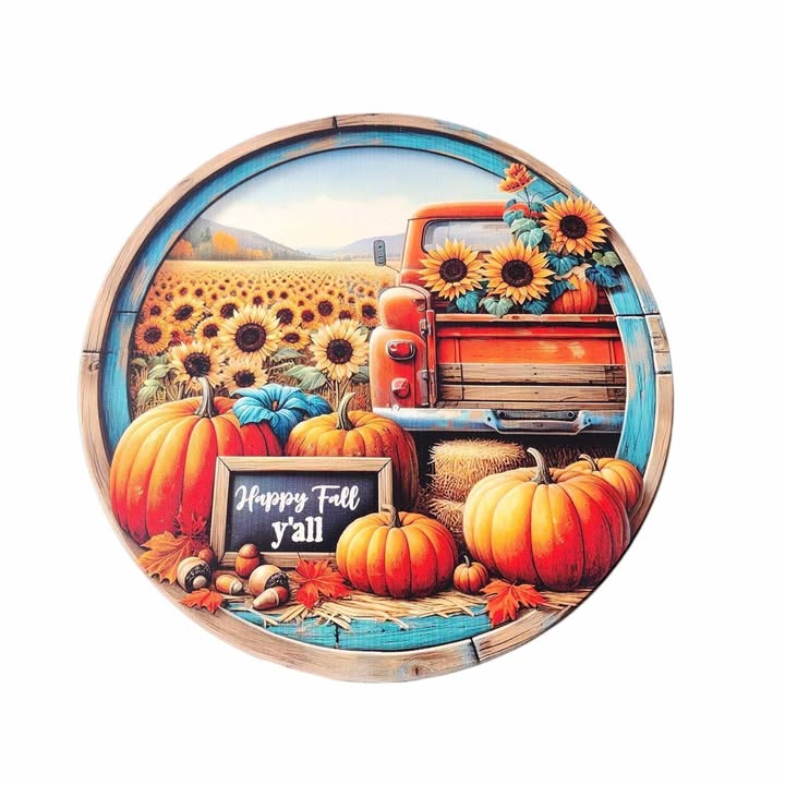 10" Round Happy Fall Y'all