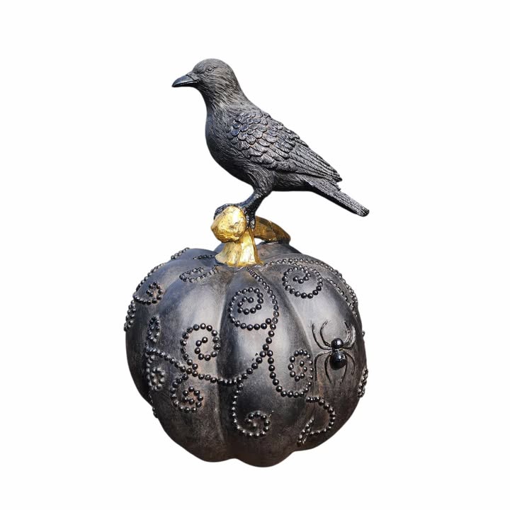 Raven On Pumpkin