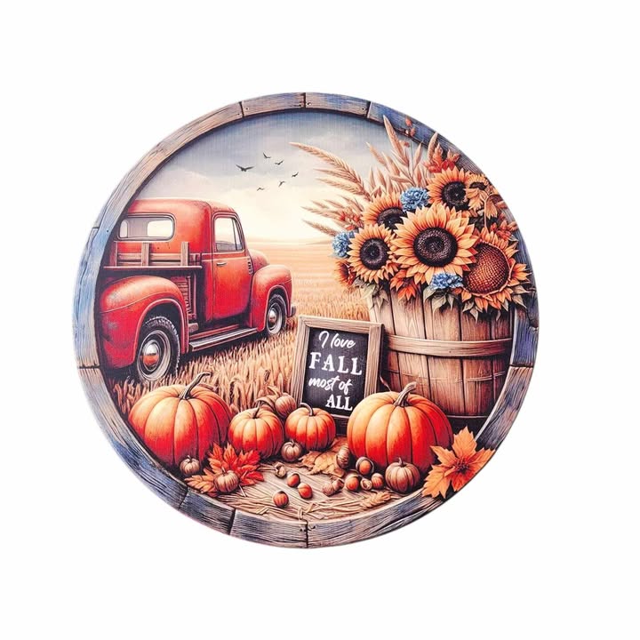 10" Round I Love Fall