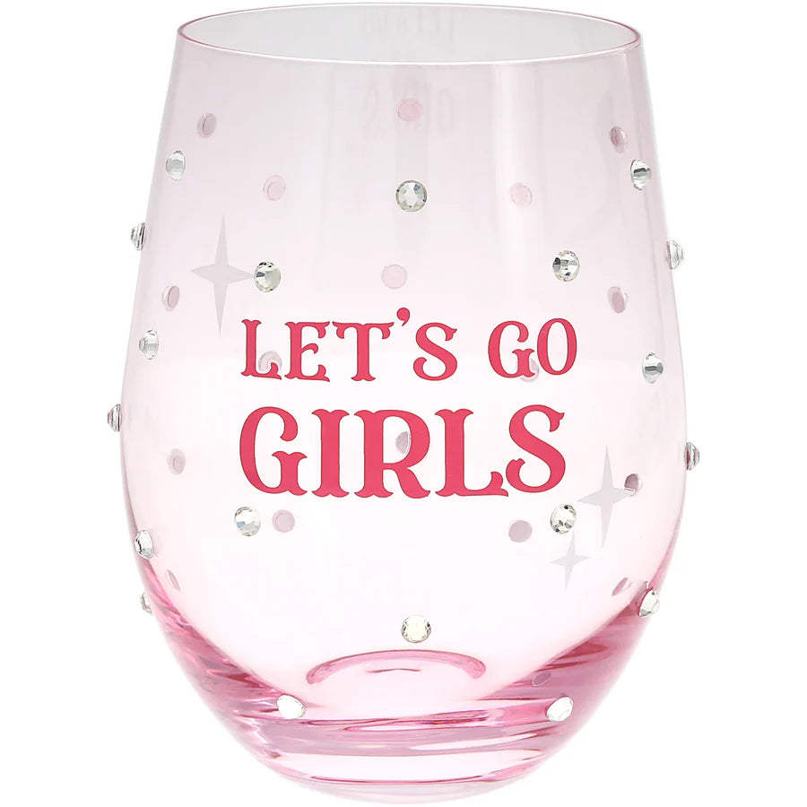 Lets Go Girls - Gift Boxed 18 oz Stemless Wine Glass