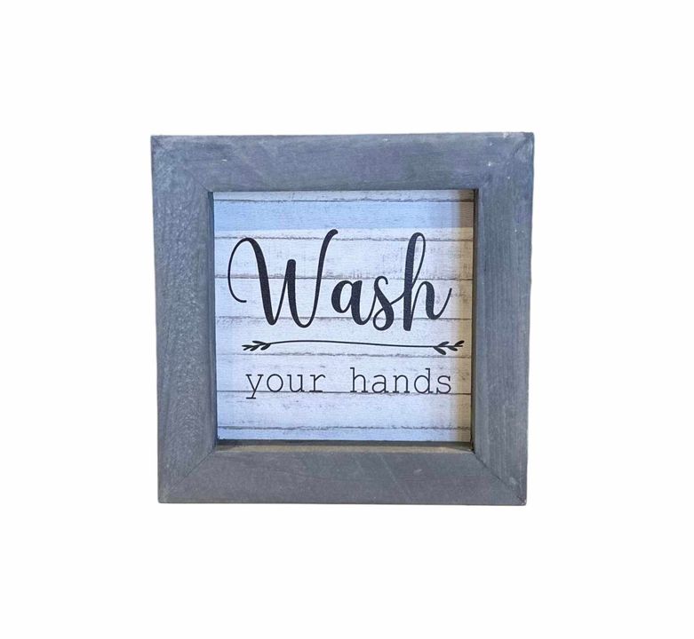 5"x5" Framed Sign | Wash Your Hands