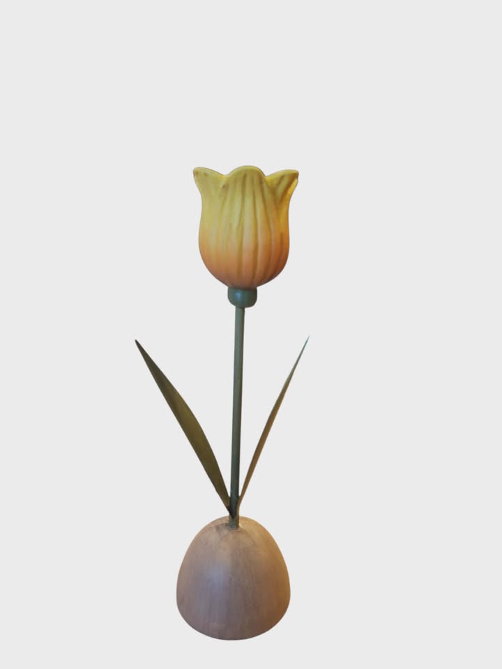Tulip Taper Holder - Yellow