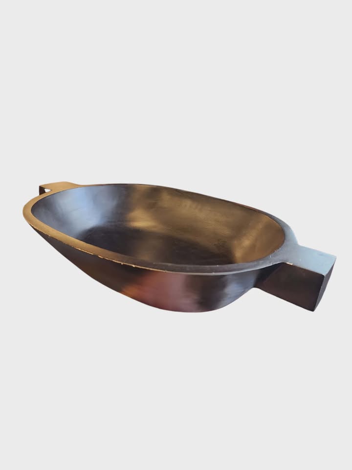 Black Wood Dough Bowl