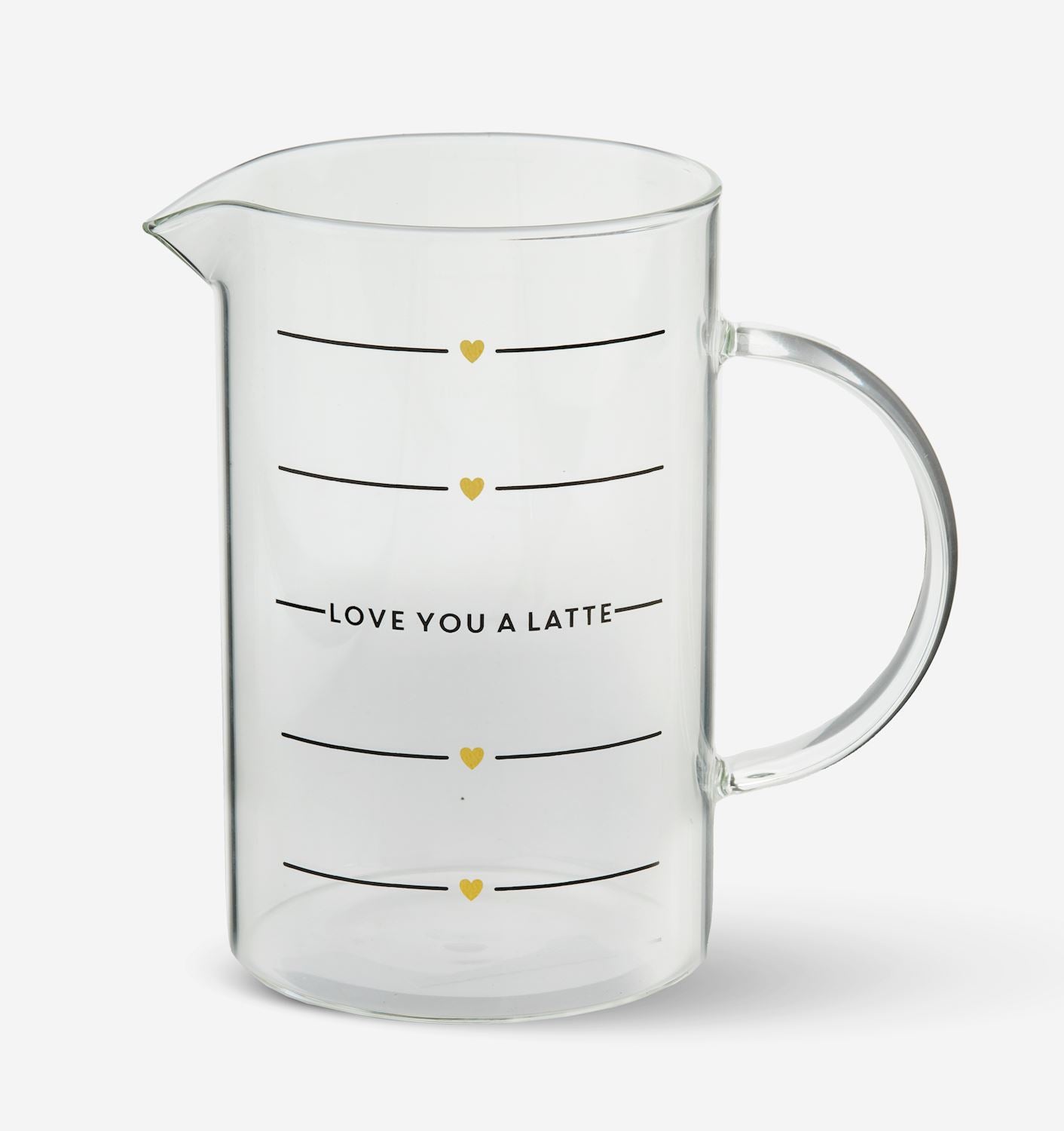 Love You A Latte Glass Pitcher