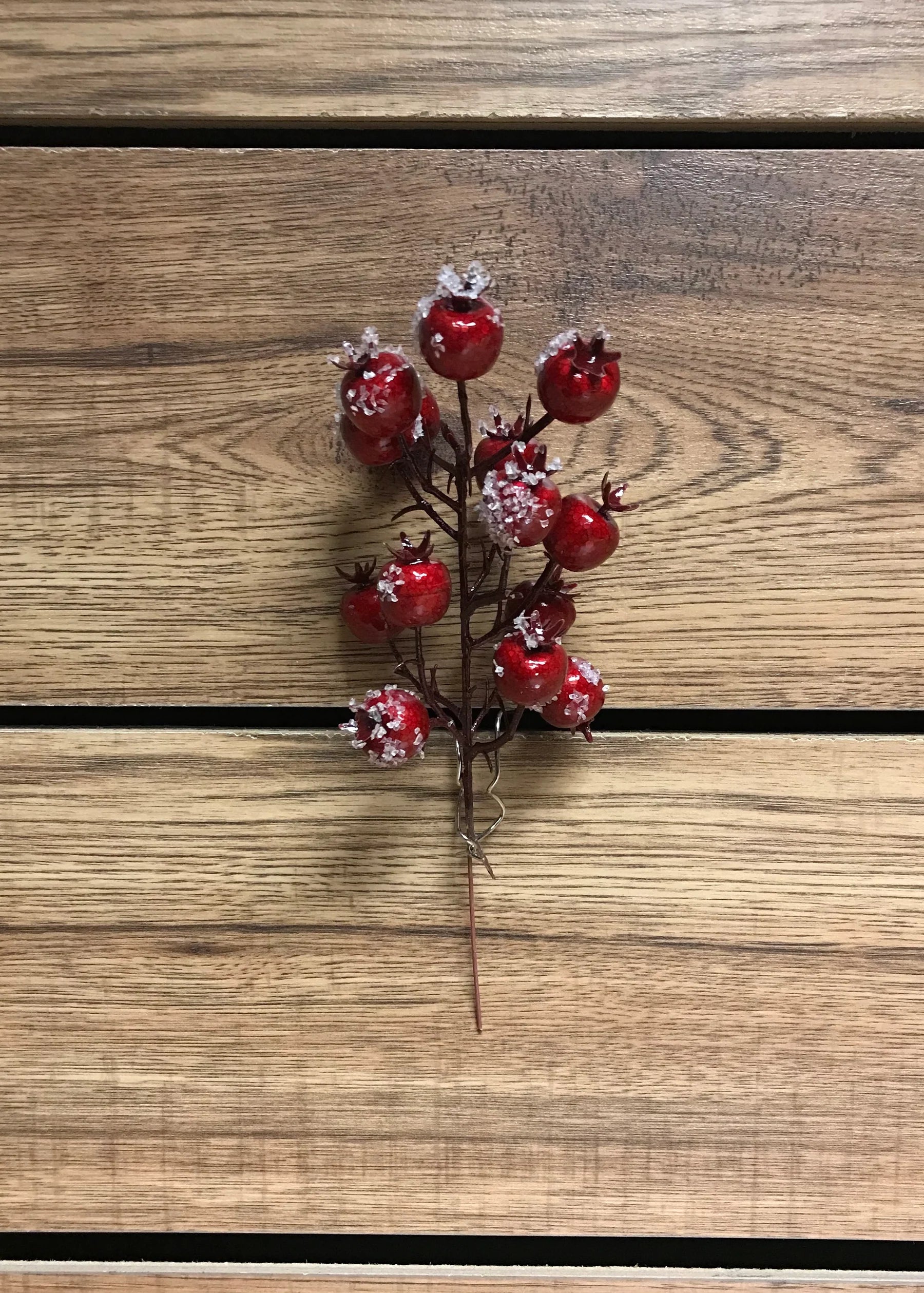 8" Outdoor Red Iced Cranberry Pick
