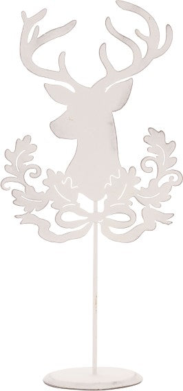 Rustic White Metal Stag