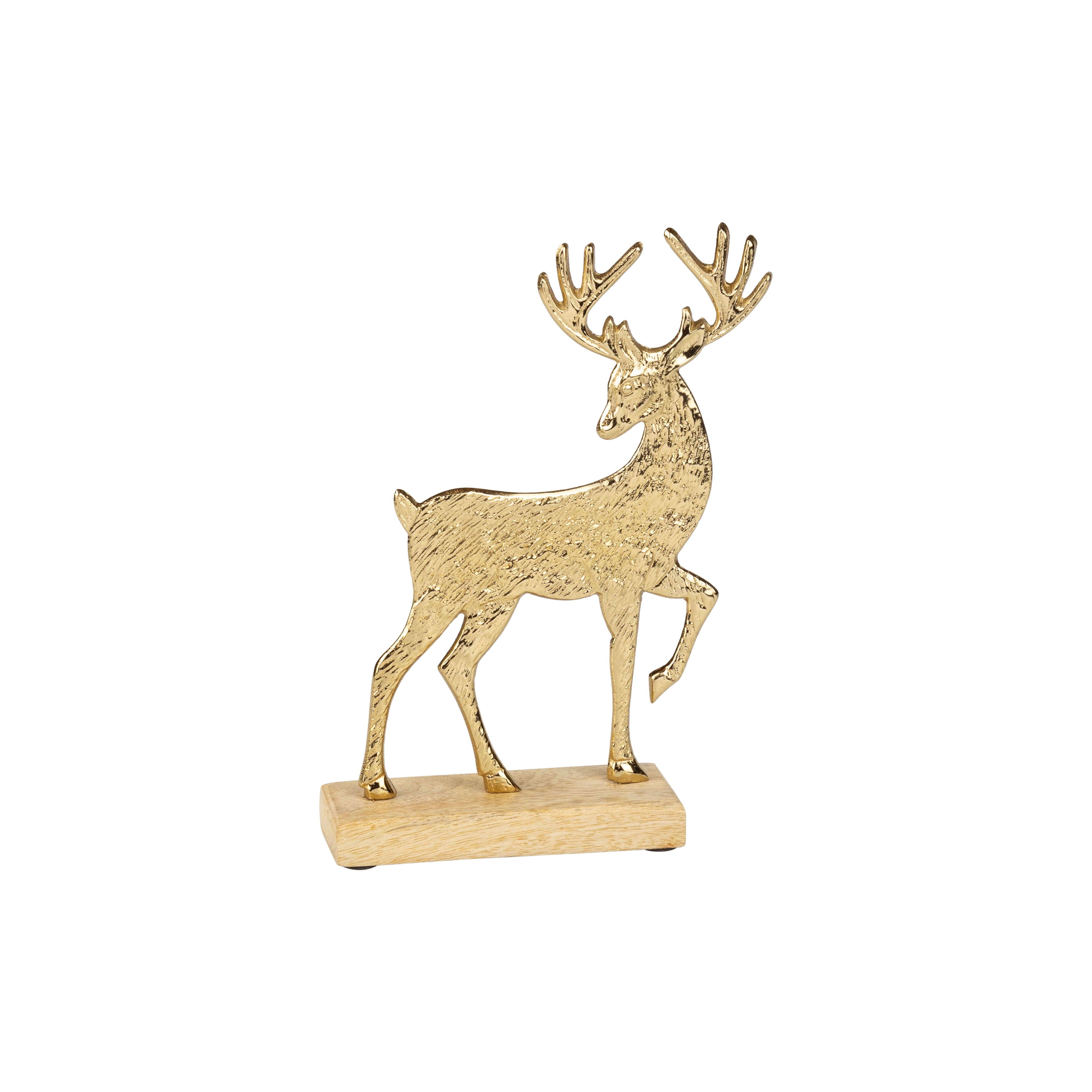 Gold Stag On Wood Base