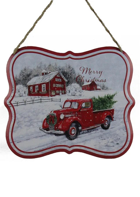 Metal Truck & Farmhouse Sign
