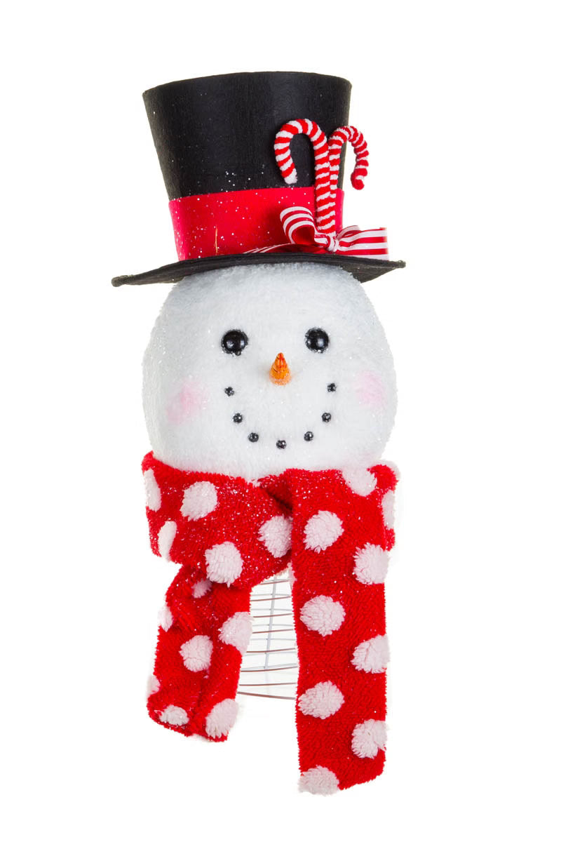 17.5" Polka Dot Snowman Tree Topper