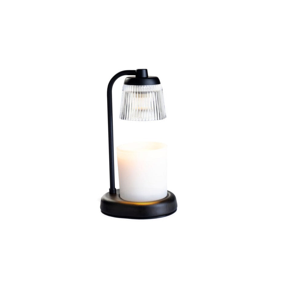 Fluted Glass Lamp Candle Warmer - Black
