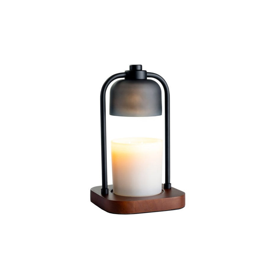 Pendant Lantern Candle Warmer - Black and Wood