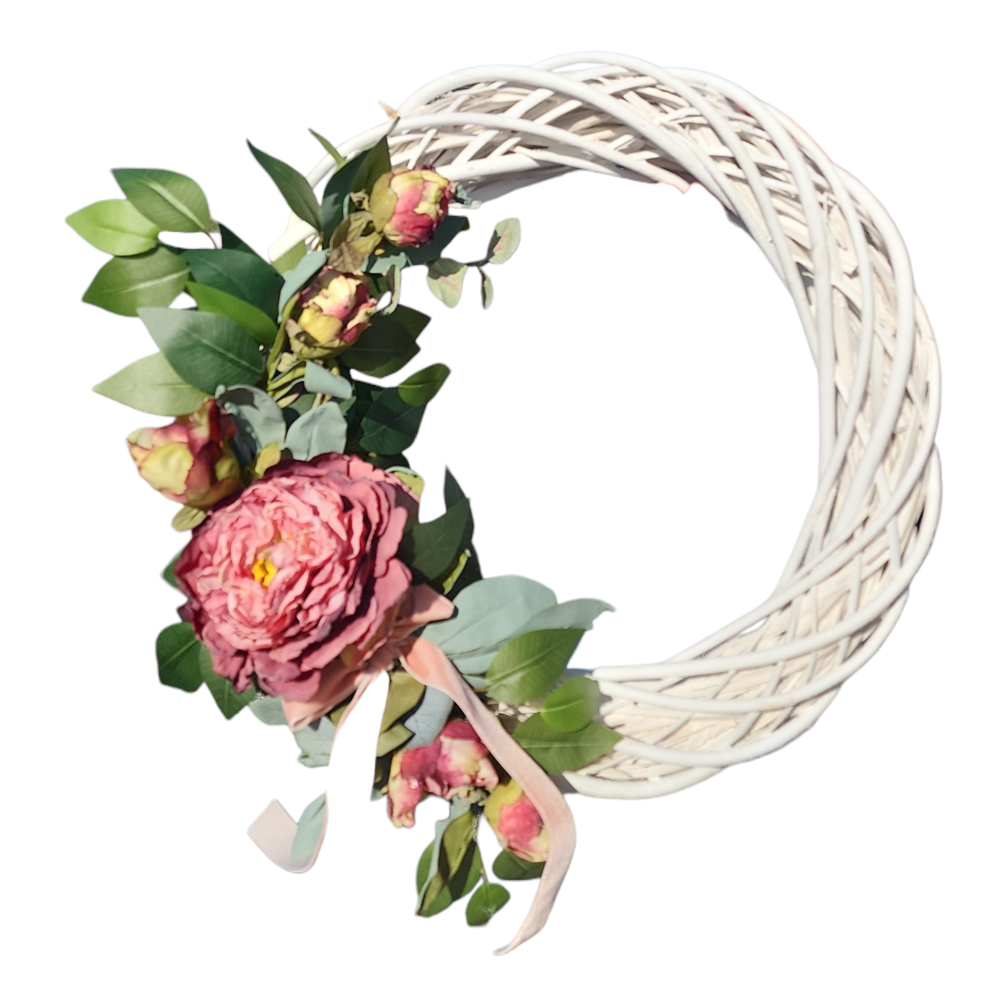 Decorative Wreath With Pink Florals
