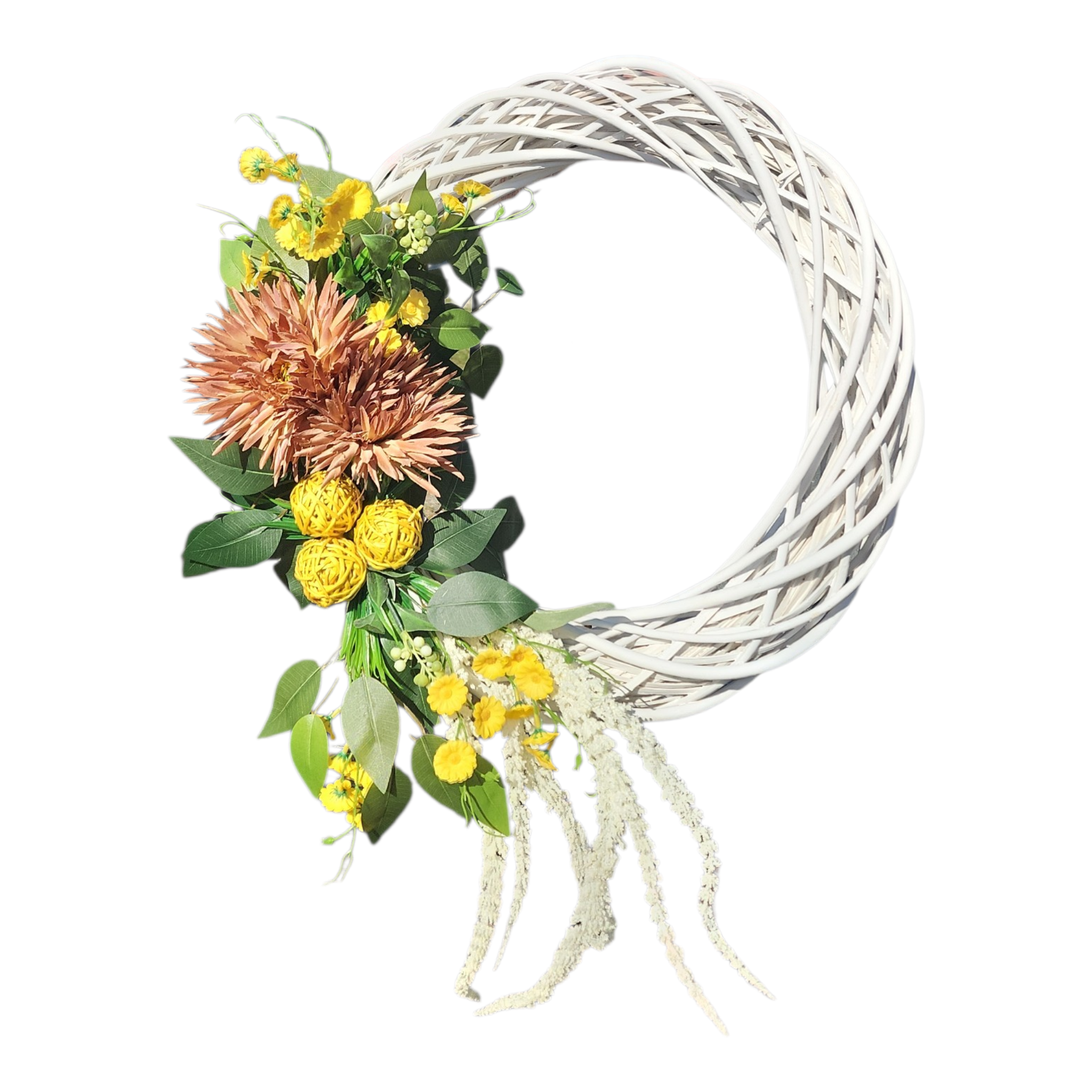 Decorative Wreath With Yellow Florals