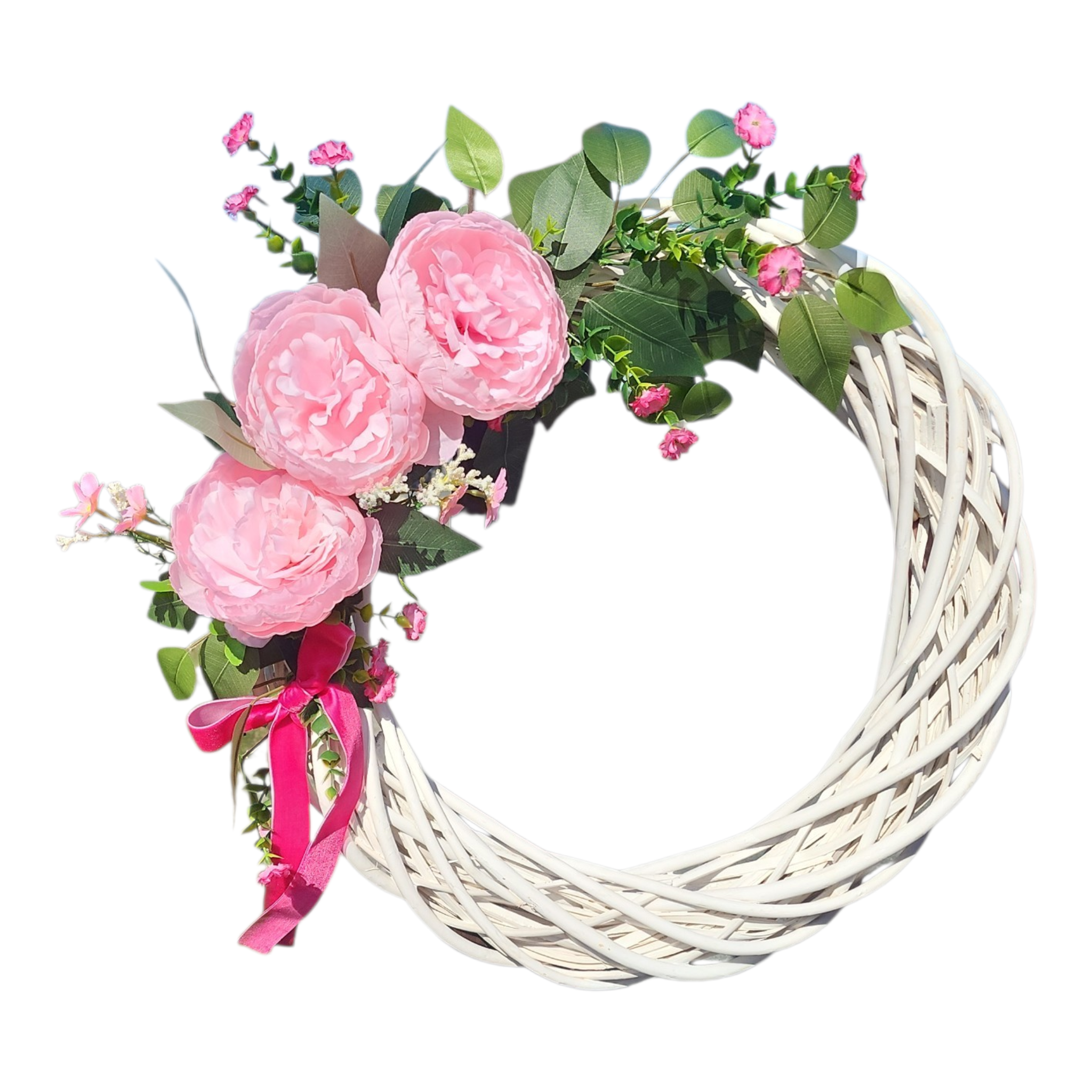 Decorative Wreath With Pink Florals