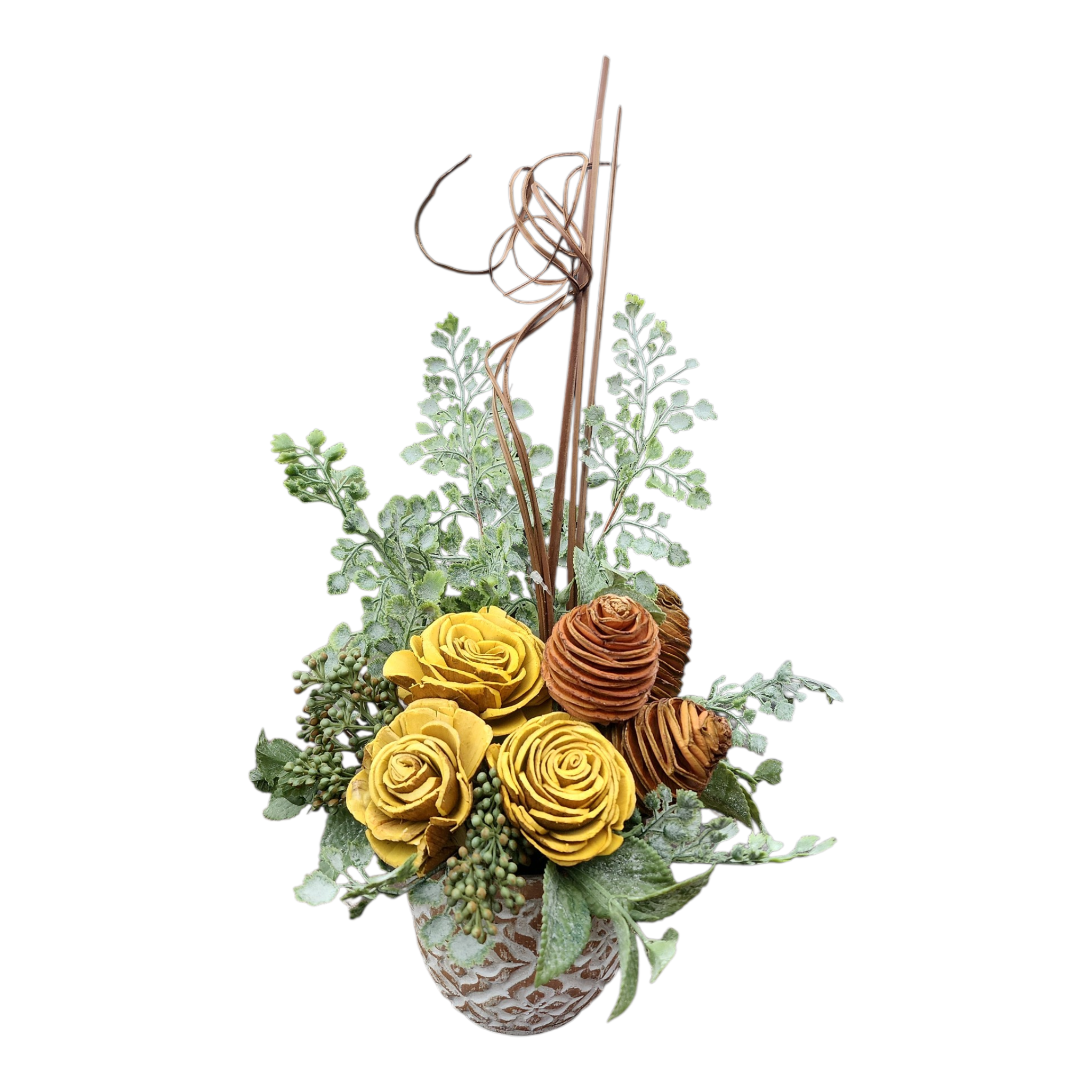 Floral Arrangement in Pot with Yellow Florals