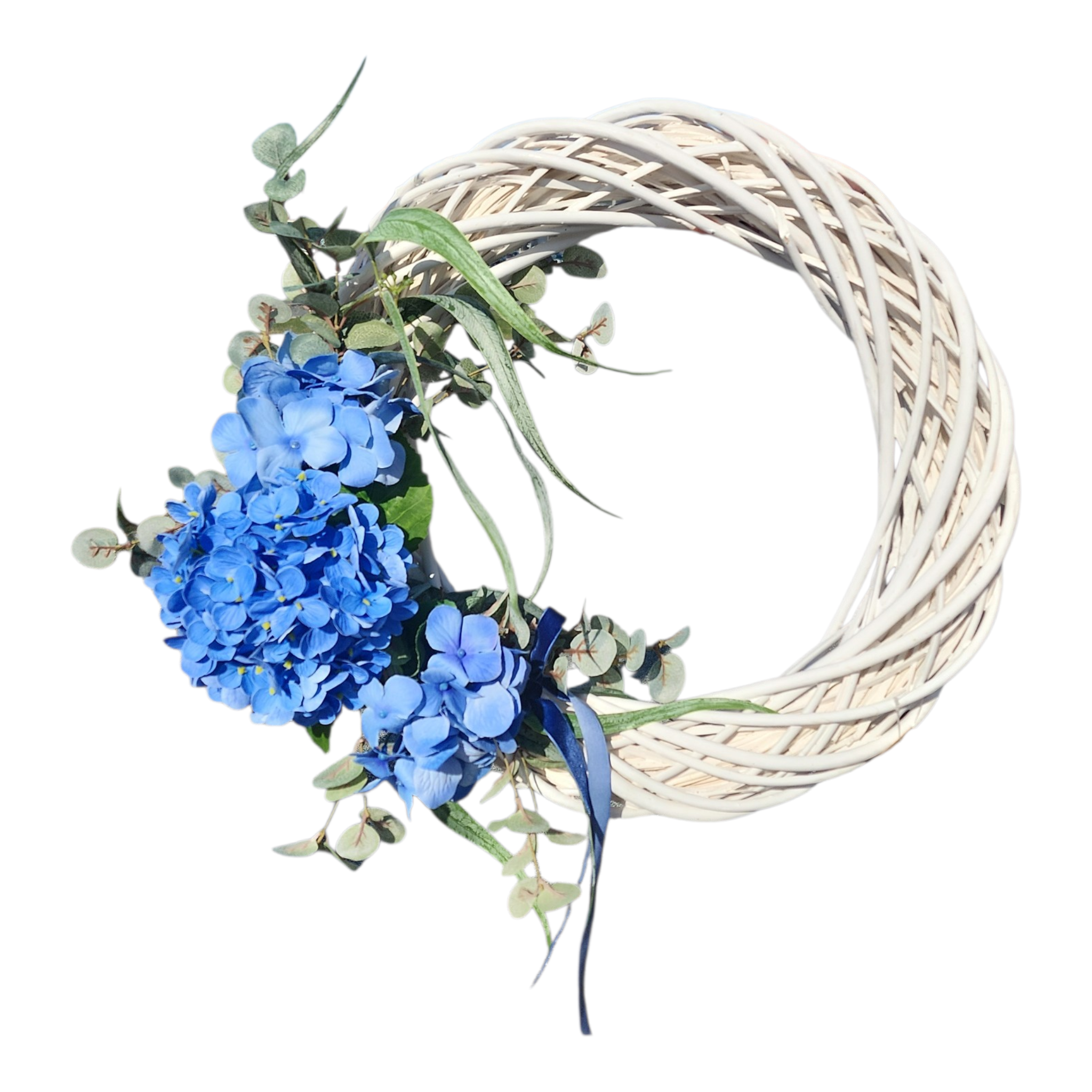 Decorative Wreath With Blue Florals