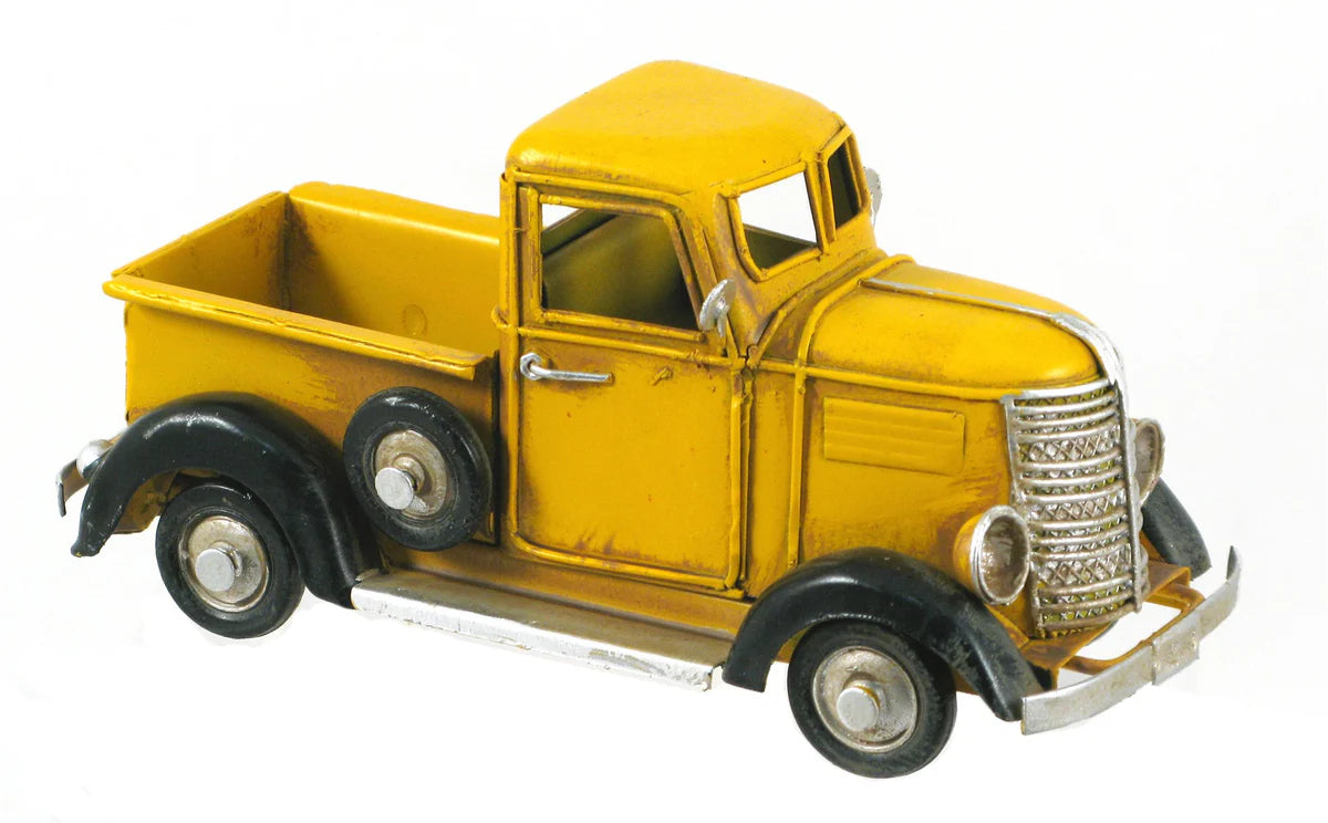 Yellow Metal Pick-up Truck