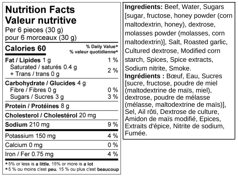 Roasted Garlic Beef Jerky 85g