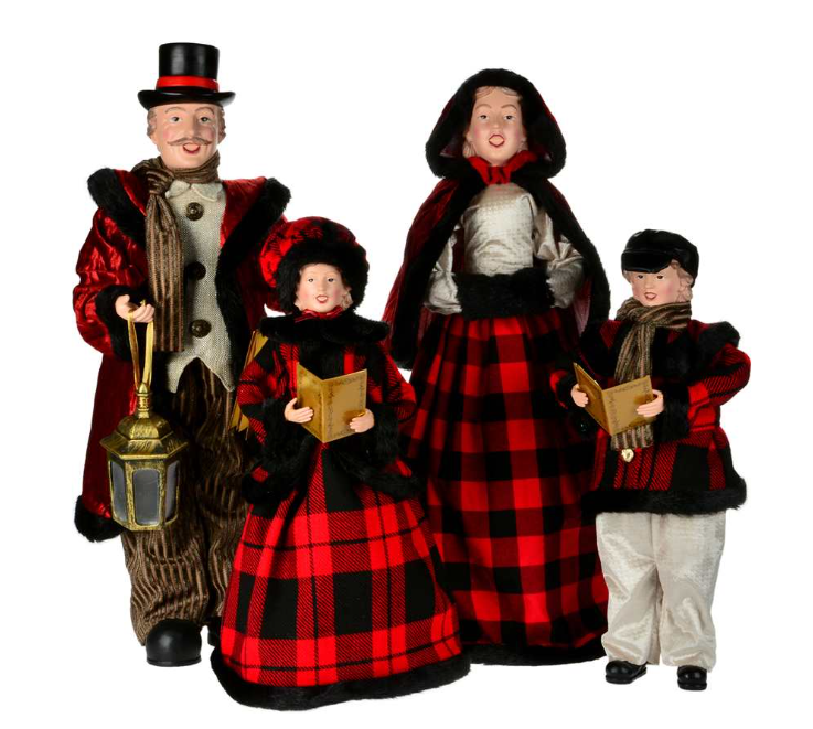 Red And Black Caroler Family