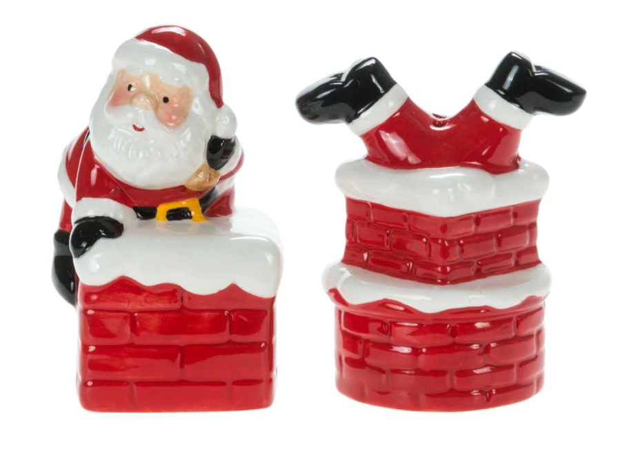 Santa In Chimney Salt+Pepper Set