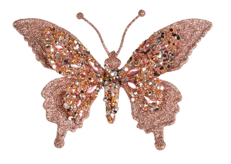 Pink Clip On Butterfly