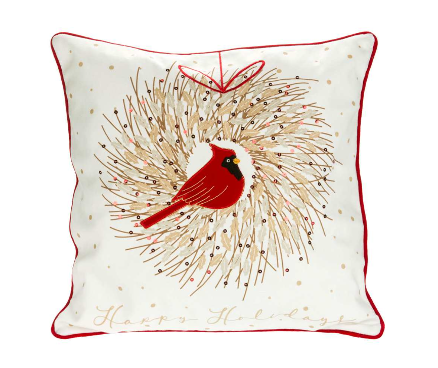 Cardinal Wreath Pillow