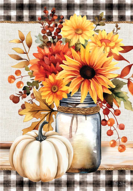 Floral Jar Large Flag