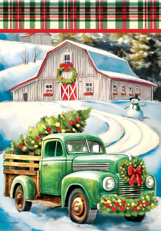 Delivering Christmas Large Flag