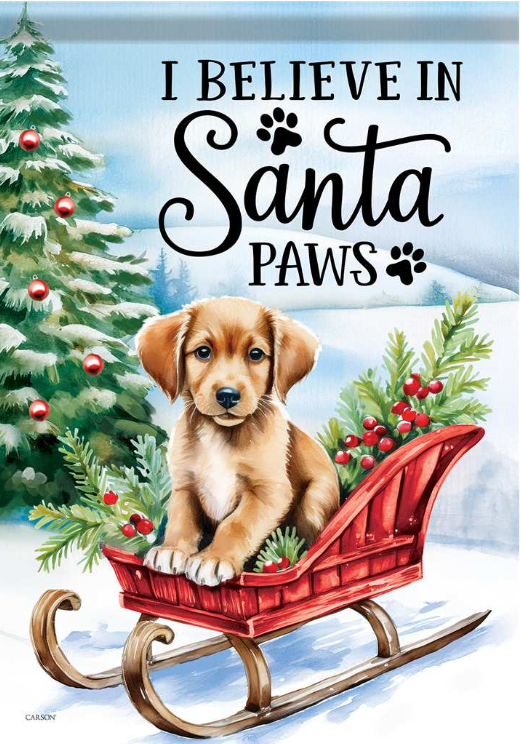 Christmas Puppy Large Flag