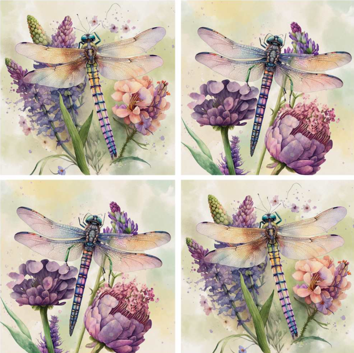 4 Piece Dragonfly Coasters